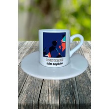 Oyun Yazarı Meslek Baskılı Türk Kahvesi Fincanı Tabaklı Kişiye Özel Model 5