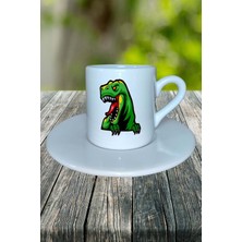 Trex Baskılı Türk Kahvesi Fincanı Tabaklı Kişiye Özel Model 2