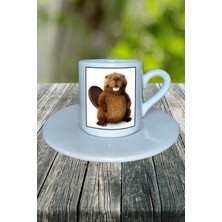 Kunduz Baskılı Türk Kahvesi Fincanı Tabaklı Kişiselleştirilebilir Model 2