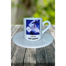 Spiker Meslek Baskılı Türk Kahvesi Fincanı Tabaklı Kişiye Özel Model 6