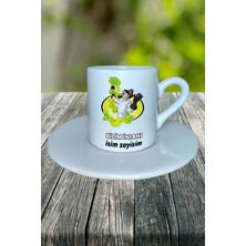 Bilim Insanı Meslek Baskılı Türk Kahvesi Fincanı Tabaklı Kişiye Özel Model 5