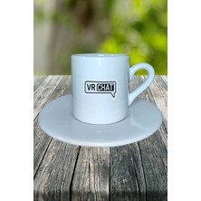 Vrchat Oyun Baskılı Türk Kahvesi Fincanı Tabaklı Kişiye Özel Model 1