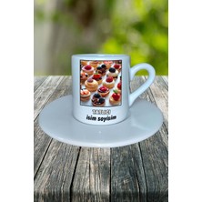 Tatlıcı Meslek Baskılı Türk Kahvesi Fincanı Tabaklı Kişiye Özel Model 6