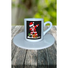 Yılbaşı  Noel Baba Baskılı Türk Kahvesi Fincanı Kişiye Özel Model 5