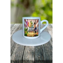 Fruit Ninja Mobil Oyun Baskılı Türk Kahvesi Fincanı Tabaklı Kişiye Özel Model 4