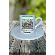 Hareket Memuru Meslek Baskılı Türk Kahvesi Fincanı Tabaklı Kişiye Özel Model 4