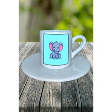 Fil Baskılı Türk Kahvesi Fincanı Tabaklı Kişiselleştirilebilir Model 5