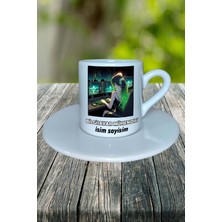 Bilgisayar Mühendisi Meslek Baskılı Türk Kahvesi Fincanı Tabaklı Kişiye Özel Model 7