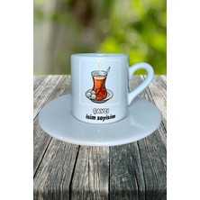 Çaycı Meslek Baskılı Türk Kahvesi Fincanı Tabaklı Kişiye Özel Model 1