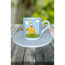 Kaz Baskılı Türk Kahvesi Fincanı Tabaklı Kişiselleştirilebilir Model 1