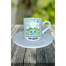 Meteoroloji Uzmanı Meslek Baskılı Türk Kahvesi Fincanı Tabaklı Kişiye Özel Model 6