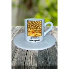 Kuyumcu Meslek Baskılı Türk Kahvesi Fincanı Tabaklı Kişiye Özel Model 3