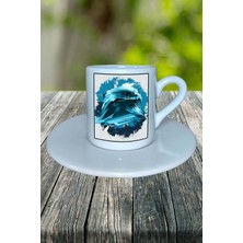 Şahin Baskılı Türk Kahvesi Fincanı Tabaklı Kişiselleştirilebilir Model 2