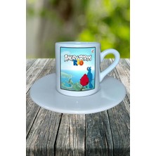 . Oyun Baskılı Türk Kahvesi Fincanı Tabaklı Kişiye Özel Model 1