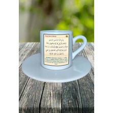 Kureyş Baskılı Türk Kahvesi Fincanı Tabaklı Kişiye Özel Model 2