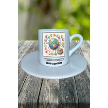 Yatırım Uzmanı Meslek Baskılı Türk Kahvesi Fincanı Tabaklı Kişiye Özel Model 8