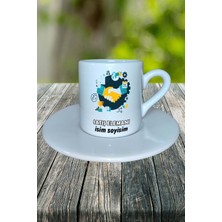 Satış Elemanı Meslek Baskılı Türk Kahvesi Fincanı Tabaklı Kişiye Özel Model 4