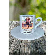 Sigortacı Meslek Baskılı Türk Kahvesi Fincanı Tabaklı Kişiye Özel Model 13