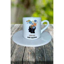 Rehber Meslek Baskılı Türk Kahvesi Fincanı Tabaklı Kişiye Özel Model 4