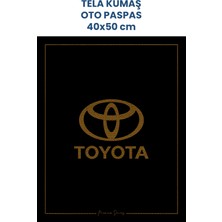 Tela Kumaş Suya Dayanıklı 40X50CM Toyota 50 Adet Oto Paspas Siyah Altın Rengi Baskı (Kağıt Değil)