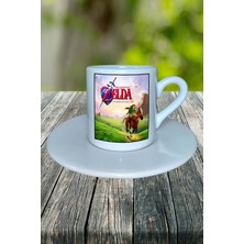 The Legend Of Zelda Ocarina Of Time Oyun Baskılı Türk Kahvesi Fincanı Tabaklı Kişiye Özel Model 2