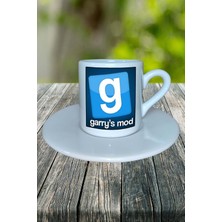 Garry's Mod Oyun Baskılı Türk Kahvesi Fincanı Tabaklı Kişiye Özel Model 1