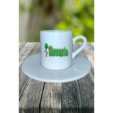 Terraria Oyun Baskılı Türk Kahvesi Fincanı Tabaklı Kişiye Özel Model 3