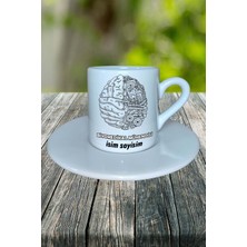 Biyomedikal Mühendisi Meslek Baskılı Türk Kahvesi Fincanı Tabaklı Kişiye Özel Model 5