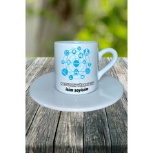 Network Yöneticisi Meslek Baskılı Türk Kahvesi Fincanı Tabaklı Kişiye Özel Model 3