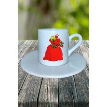 Yılbaşı  Baskılı Türk Kahvesi Fincanı Kişiye Özel Model 39