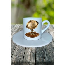 Antikacı Meslek Baskılı Türk Kahvesi Fincanı Tabaklı Kişiye Özel Model  2