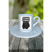 Cane Corso Italiano Köpek Baskılı Türk Kahvesi Fincanı Tabaklı Kişiye Özel Model 5