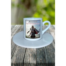 Assasins Creed Oyun Baskılı Türk Kahvesi Fincanı Tabaklı Kişiye Özel Model 6