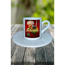 Bastion Oyun Baskılı Türk Kahvesi Fincanı Tabaklı Kişiye Özel Model 2