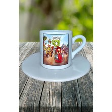 . Oyun Baskılı Türk Kahvesi Fincanı Tabaklı Kişiye Özel Model 13