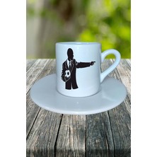 Antrenor Meslek Baskılı Türk Kahvesi Fincanı Tabaklı Kişiye Özel Model  2