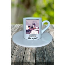 Bankacı Meslek Baskılı Türk Kahvesi Fincanı Tabaklı Kişiye Özel Model  6