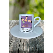 Bütçe Uzmanı Meslek Baskılı Türk Kahvesi Fincanı Tabaklı Kişiye Özel Model 3