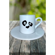 Panda Baskılı Türk Kahvesi Fincanı Tabaklı Kişiye Özel Model 5