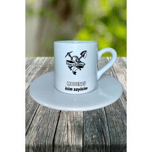 Madenci Meslek Baskılı Türk Kahvesi Fincanı Tabaklı Kişiye Özel Model 4