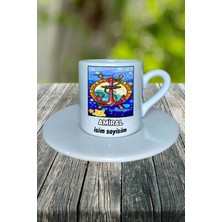 Amiral Meslek Baskılı Türk Kahvesi Fincanı Tabaklı Kişiye Özel Model  3