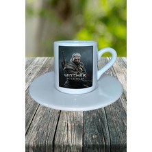 The Witcher Oyun Baskılı Türk Kahvesi Fincanı Tabaklı Kişiye Özel Model 1
