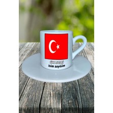 Siyasetçi Meslek Baskılı Türk Kahvesi Fincanı Tabaklı Kişiye Özel Model 4