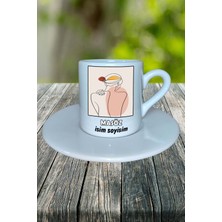 Masöz Meslek Baskılı Türk Kahvesi Fincanı Tabaklı Kişiye Özel Model 2