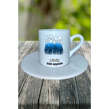 Müdür Meslek Baskılı Türk Kahvesi Fincanı Tabaklı Kişiye Özel Model 1