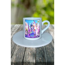 Eggy Party Mobil Oyun Baskılı Türk Kahvesi Fincanı Tabaklı Kişiye Özel Model 3