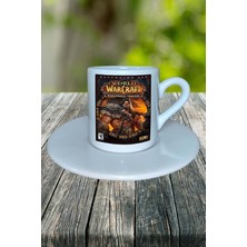 World Of Warcraft Oyun Baskılı Türk Kahvesi Fincanı Tabaklı Kişiye Özel Model 10