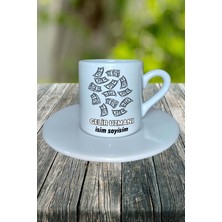 Gelir Uzmanı Meslek Baskılı Türk Kahvesi Fincanı Tabaklı Kişiye Özel Model 3