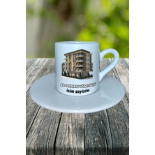 Apartman Yöneticisi Meslek Baskılı Türk Kahvesi Fincanı Tabaklı Kişiye Özel Model  1