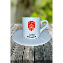 Itfaiye Meslek Baskılı Türk Kahvesi Fincanı Tabaklı Kişiye Özel Model 2
